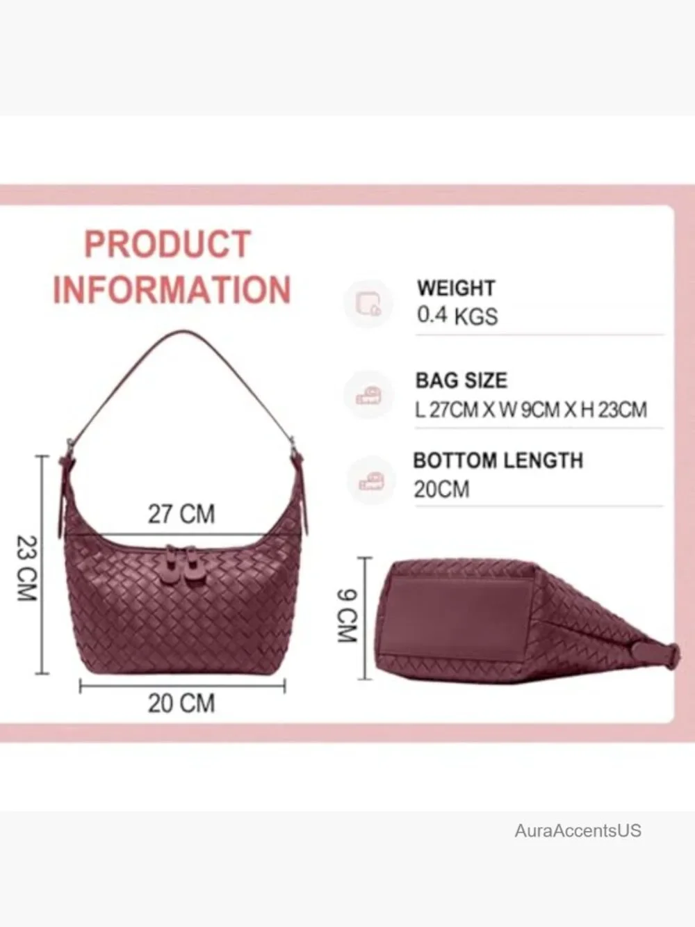 Woven Hobo Crossbody Tote Shoulder Bag Top-Handle Crescent